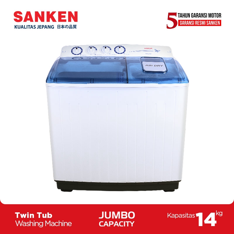 Sanken Mesin Cuci Top Loading 14 Kg TW-1555 Biru | Shopee