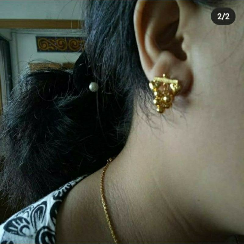 Anting Tusuk Anggur. Mas LM Asli 24K. Kadar 99,9%.