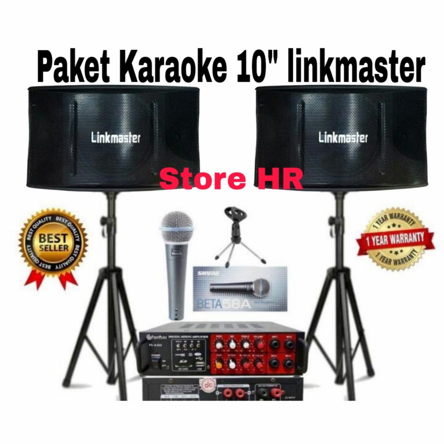 paket sound system karaoke speaker linkmaster 10" amplifier bluetooth paket karaoke rumahan paket ka