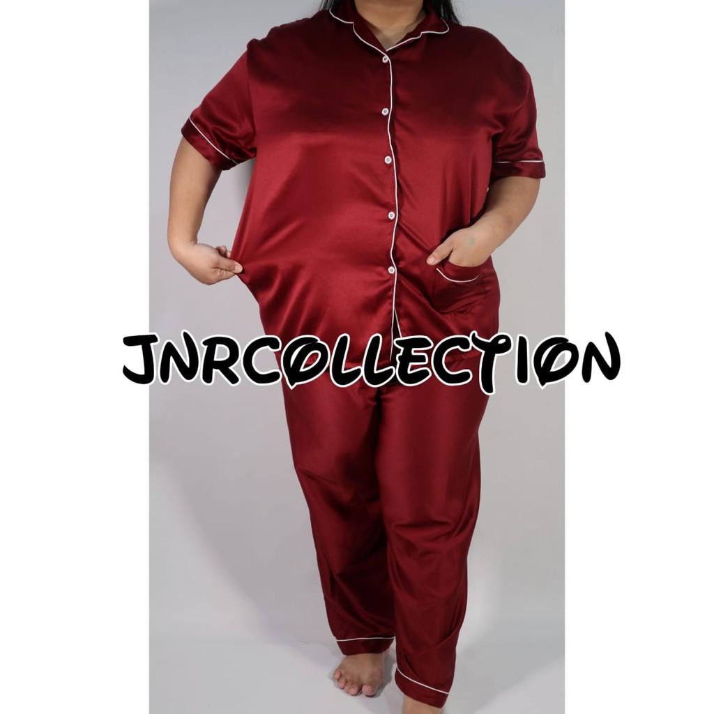 Piyama Baju Tidur Satin Silk MARON Bisa Pasangan Ibu dan Anak