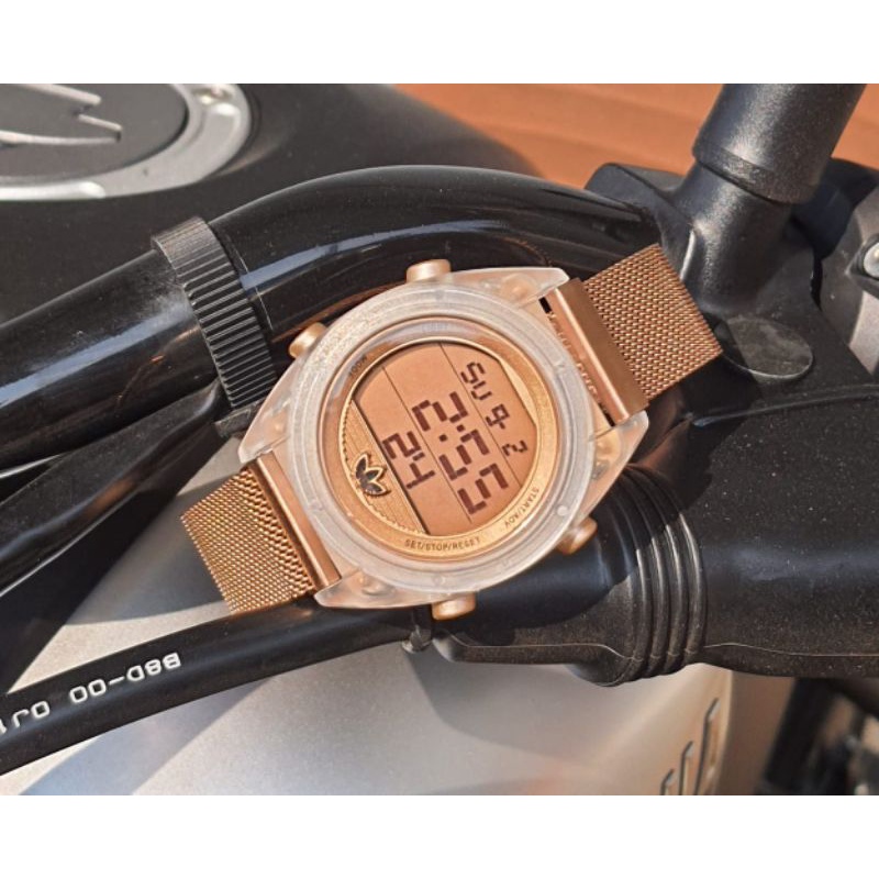 JAM TANGAN ADIDAS WANITA MODEL SPORT DIGITAL TALI RANTAI PASIR MAGNET 8801