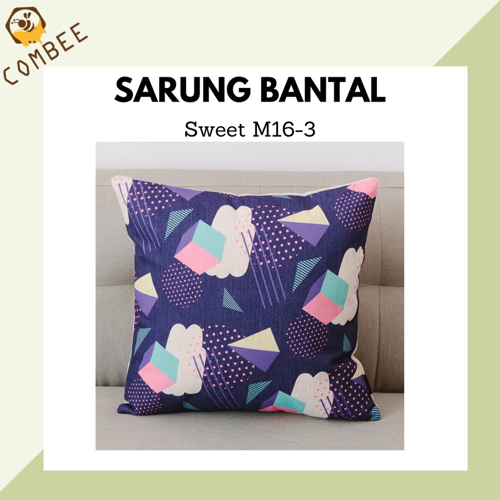 Pillow Case / Sarung Bantal / Sarung Tutup Bantal Sofa Kain Cotton Linen Sweet M16