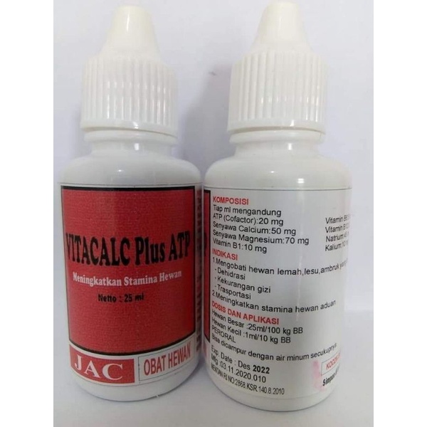 VITACALC PLUS ATP ORAL 25ml - Peningkat Stamina Hewan