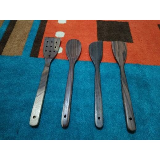 Sutil/Sendok/Spatula/Sodet Kayu Sonokeling set isi 4 pcs