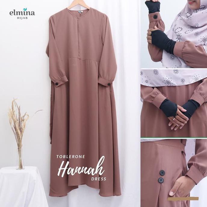 HANNAH Dress warna TOBLERONE Size XXL - Gamis syari wanita by Elmina