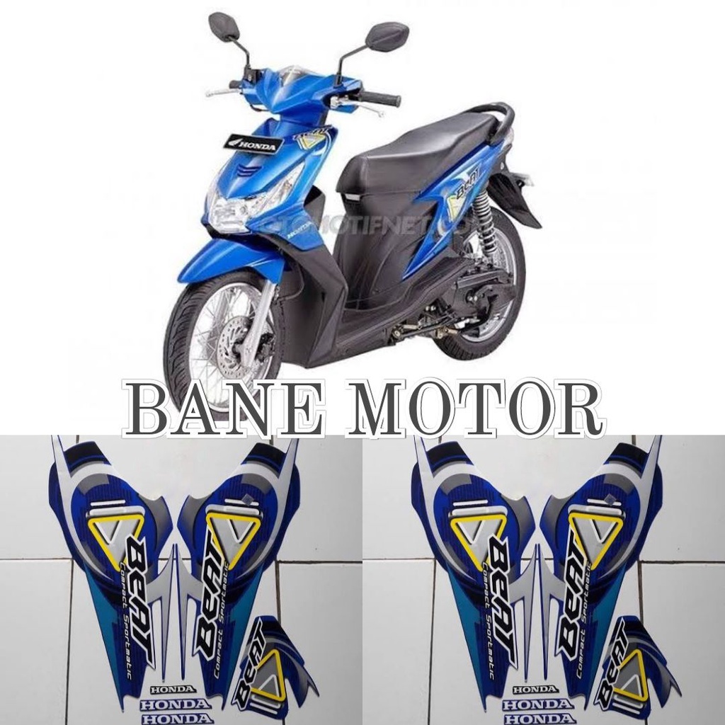 striping motor Beat karbu 2010 biru - stiker body Honda Beat karbu 2010 biru tua