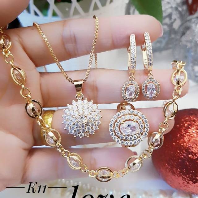 Xuping set perhiasan lapis emas 24k 1464k