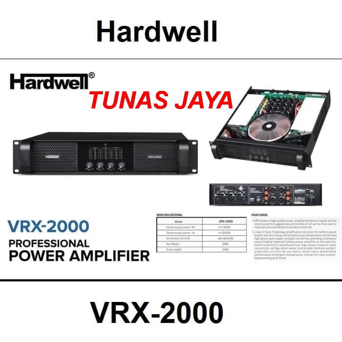 POWER AMPLIFIER HARDWELL VRX-2000 VRX 2000 VRX2000 4 Channel ORIGINAL