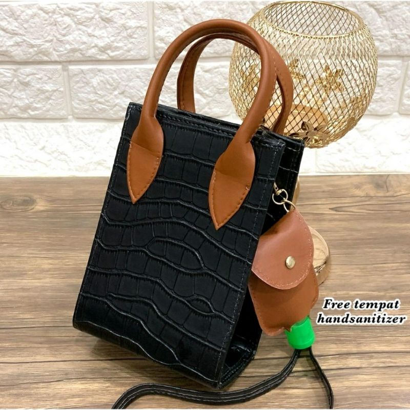 Tas Hp Korea [ Black - Brown ] Tas Impor Import Kado Unik Ultah Anak Sekolah Pesta Perempuan Anniv