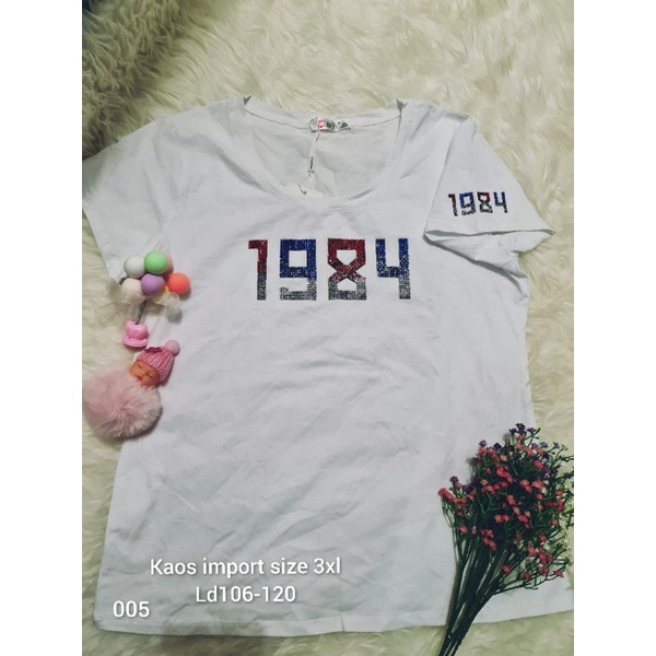 atasan kaos import 1984 stretch