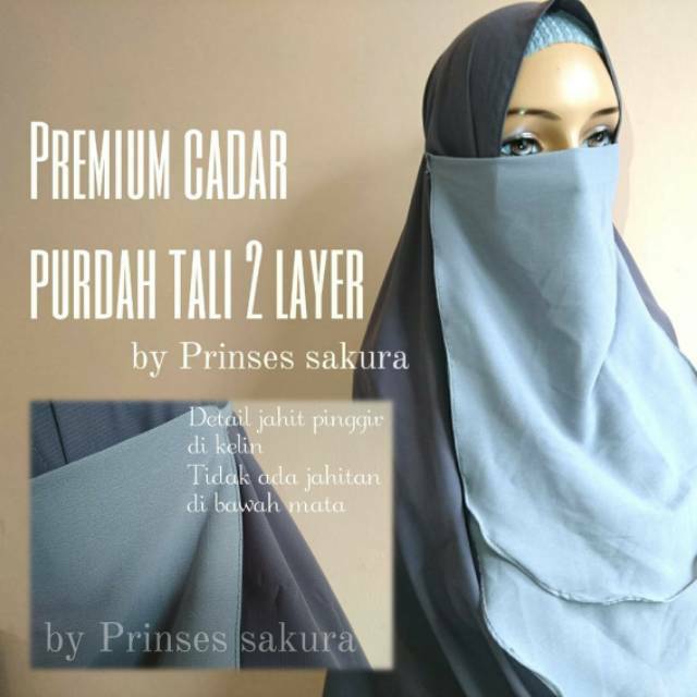 Niqab Cadar Purdah tali 2 Layer