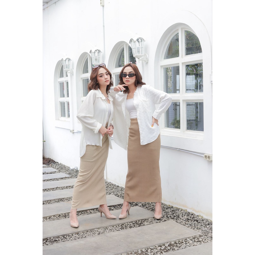 Aline span plisket skirt | rok wanita | bawahan muslim wanita-5