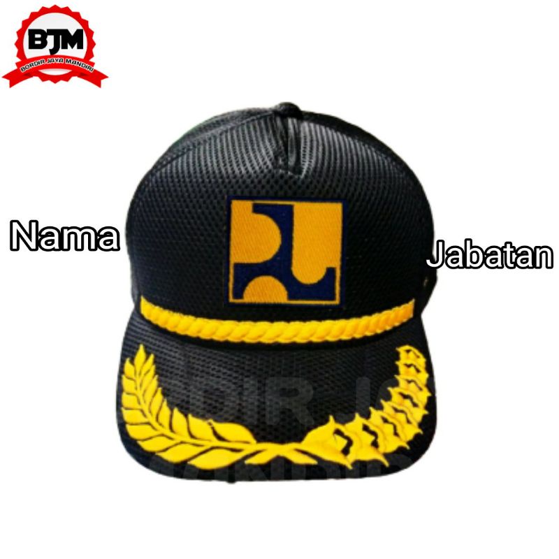 topi PUPR free bordir nama