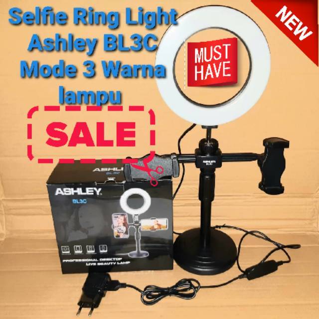 Lampu Tik Tok Beauty Live Light Ashley BL3C Mode 3 Warna