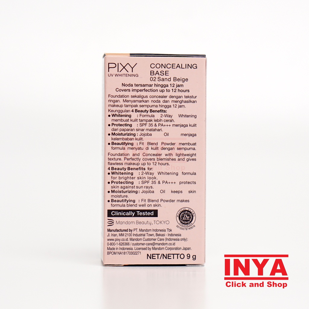 PIXY UV WHITENING CONCEALING BASE 02 SAND BEIGE 9gr