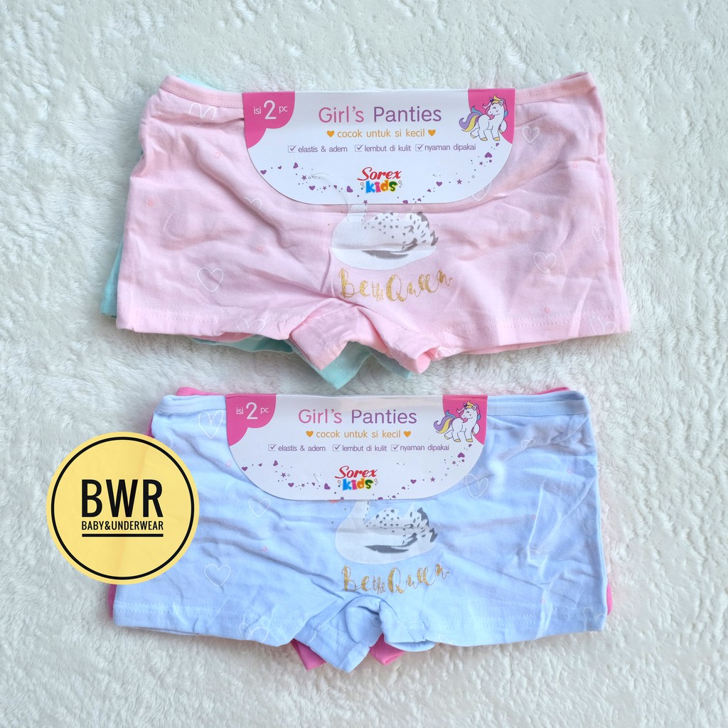 [ 2pc ] CD Boxer Sorex 1303 Anak | Celana Dalam Boxer Anak Perempuan 1303 - Bwr