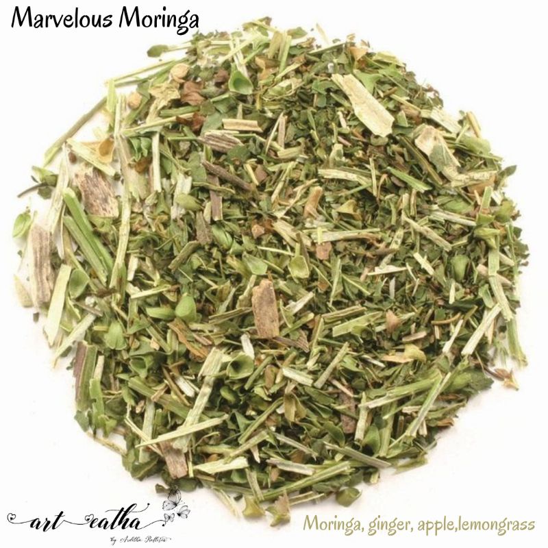 

Marvelous moringa tea blend - Moringa /daun kelor,lemongrass,green tea,apple,ginger