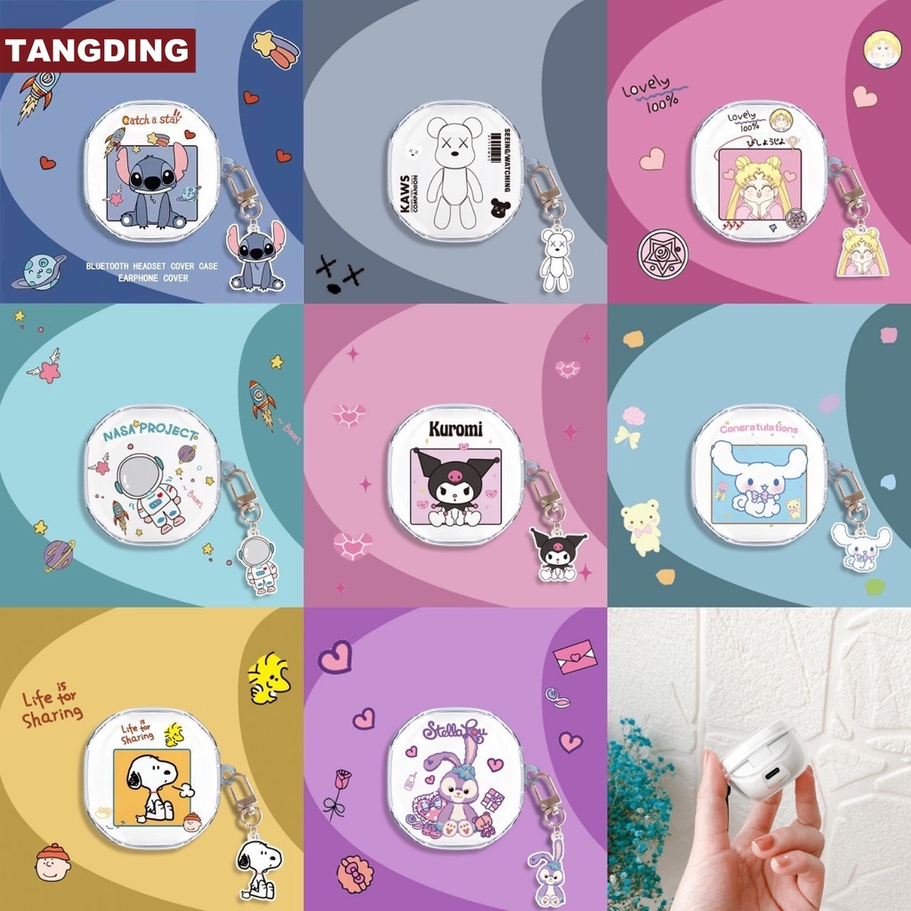 【COD Tangding】Baseus Wm01 Soft Case Tpu Transparan Motif Kartun Lucu Cover Proteksi Hp Dengan Kait