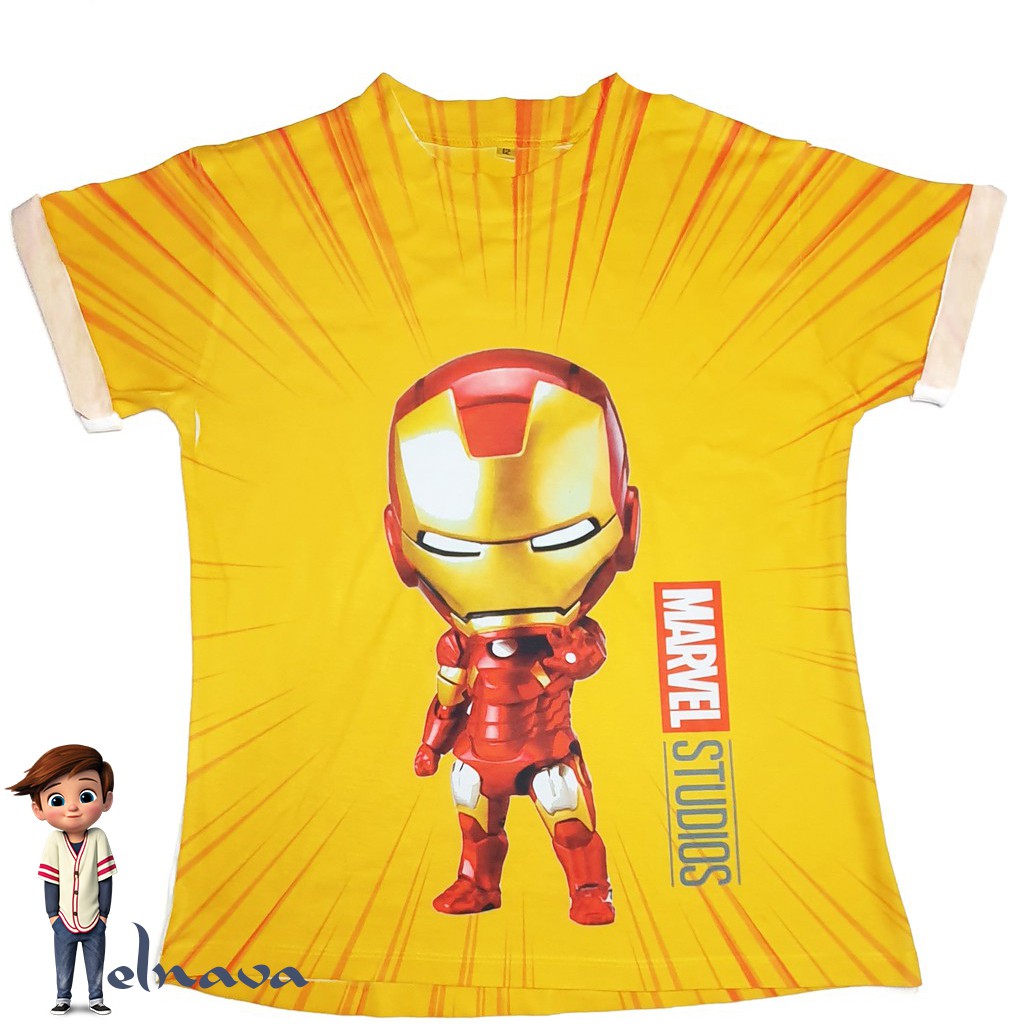 ELNAVA BAJU  ANAK  COWOK  IMPORT KAOS ANAK  IRONMAN 1  UMUR  4 