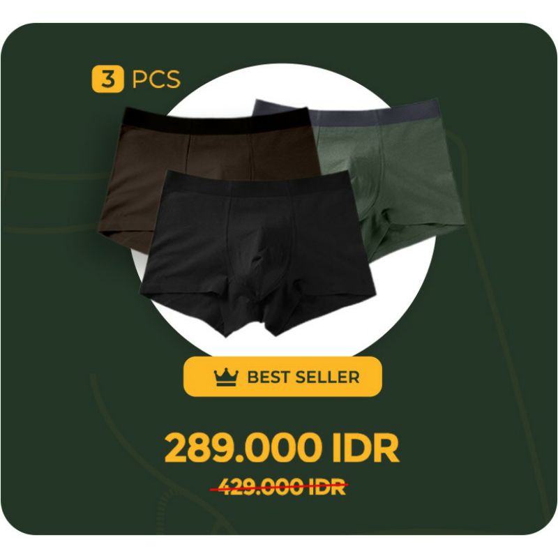 Zerofeelman zero feel man original celana dalam pria sejati boxer nyaman lembut inner pants