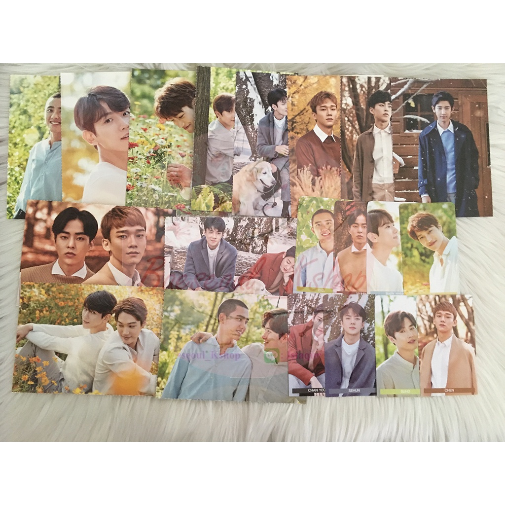 [RARE] PHOTOCARD STICKER POSTCARD PC EXO NATURE REPUBLIC NATREP SET OFFICIAL