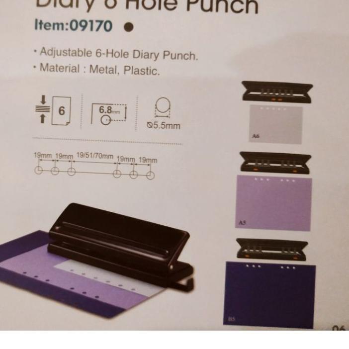 

Trend - KW-Trio 9170 6 Hole Punch adjustable Diary/Pembolong 6 lubang buatan asli Taiwan 원