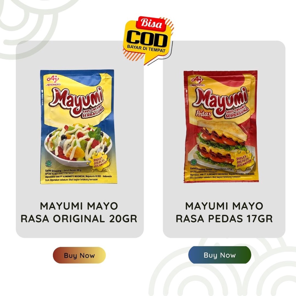 Mayumi Saus Mayo Original 20gr - Mayumi Saus Mayo Pedas 17gr