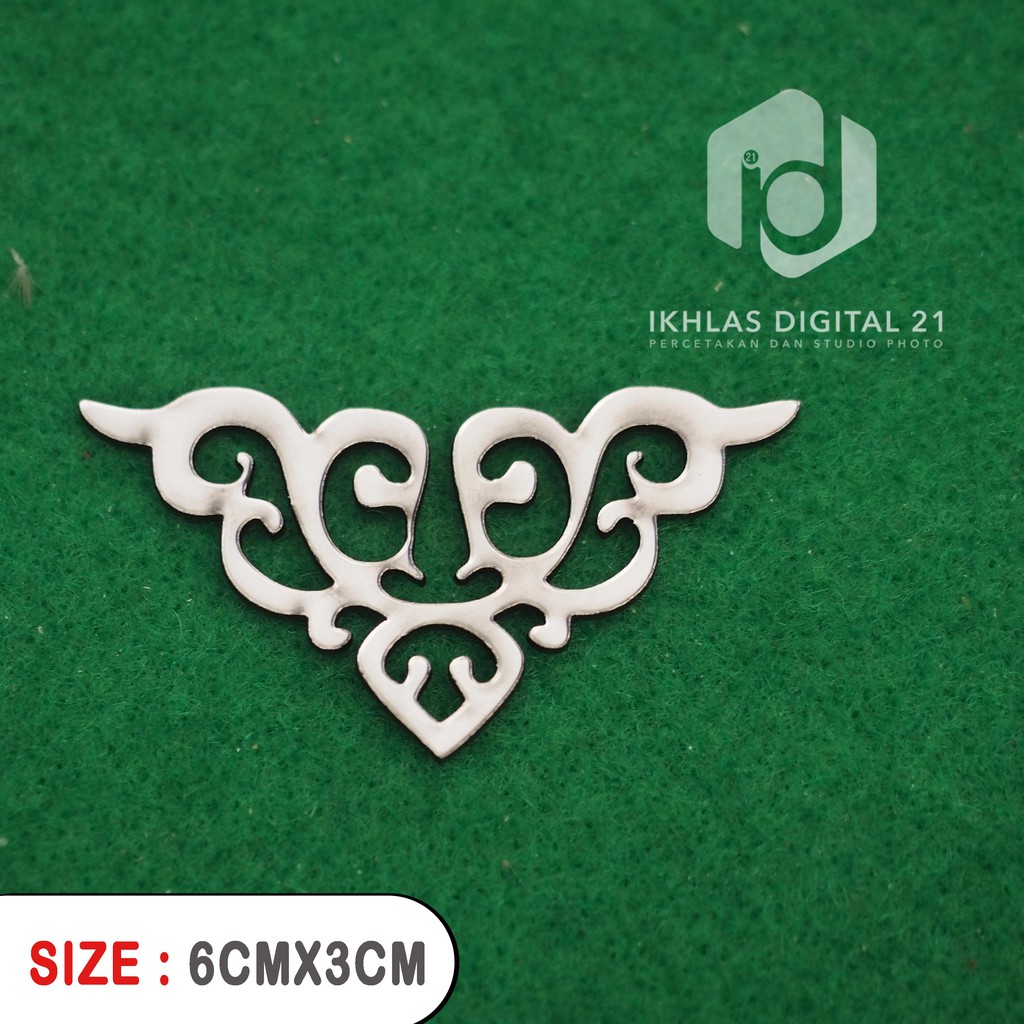 Hiasan Sudut 6x3 cm Akrilik Silver (Tebal 1,5mm) aksesoris perlengkapan bahan mahar pernikahan