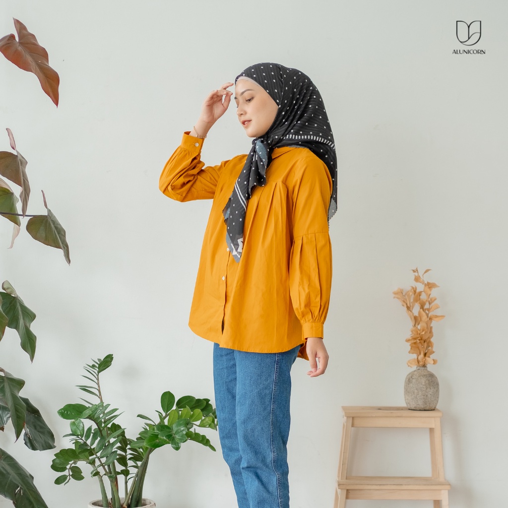 Alunicorn - Geo Blouse - Blouse Wanita-Apricot