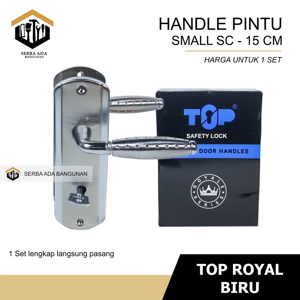 HANDLE PINTU KUNCI TOP GRANDE ROYAL 15CM KOMPLIT SET HANDLE GAGANG EKONOMIS LGS PASANG