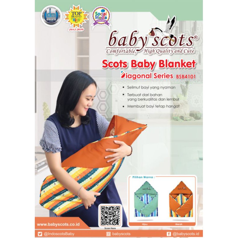 rL,SELIMUT TOPI, SCOTS BABY BLANKET DIAGONAL SERIES BSB4101