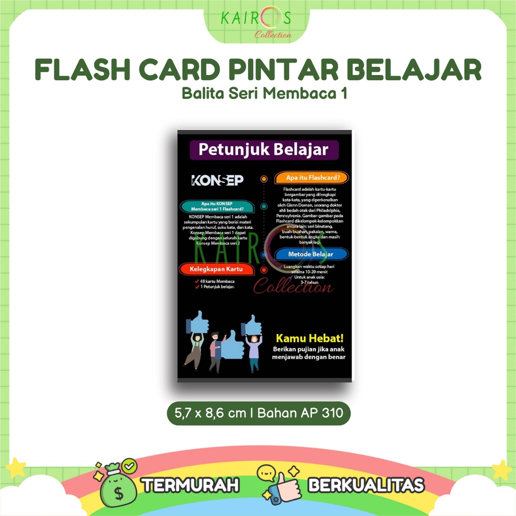 Flashcard Flash Card Kartu Pintar Belajar Balita Seri Membaca 1