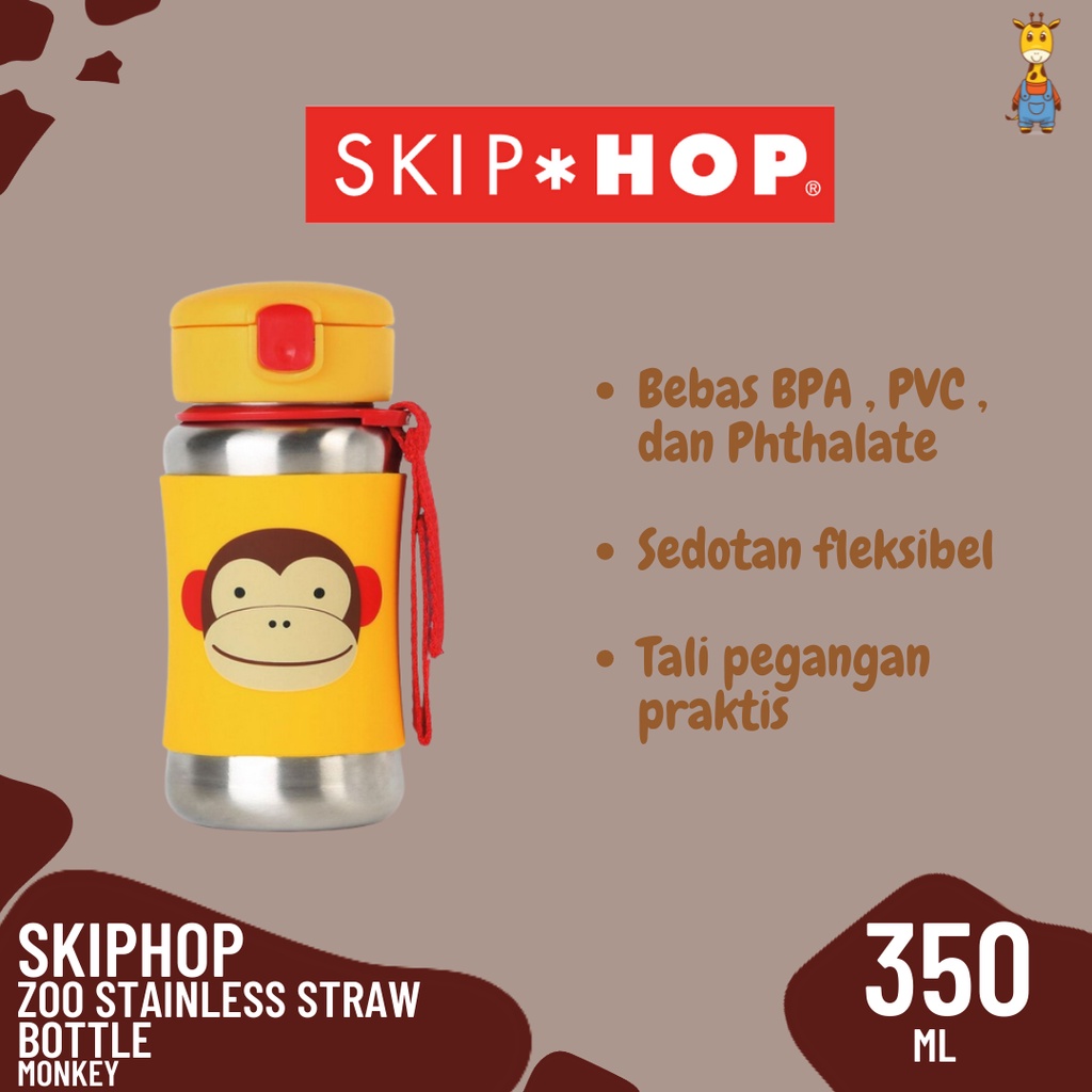 SkipHop Zoo Stainless Straw Bottle