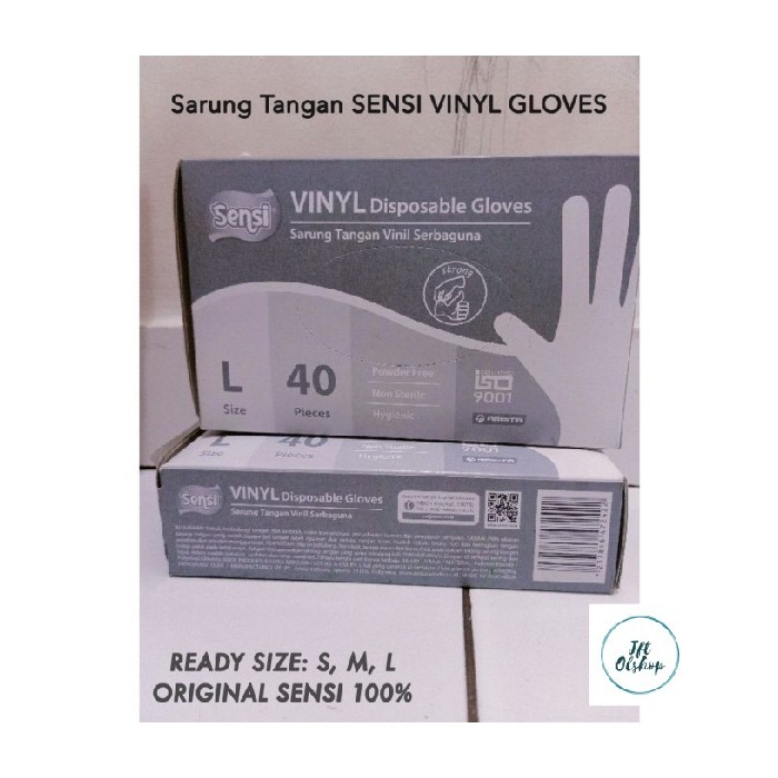 Vinyl isi 40 Sarung Jual GLOVES Murah KEMENKES SENSI Alkes Medis Glove Tangan