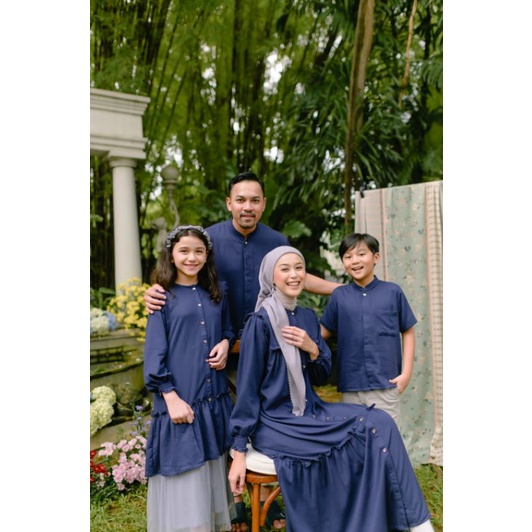 FAMILY SET NAVY KAMILA WARDROBE RESELLER RESMI / BAJU COUPLE KELUARGA KAMILA WARDROBE