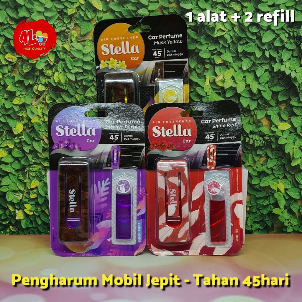 New Stella Car Perfume Air Freshener Pengharum Mobil Jepit alat dan refill