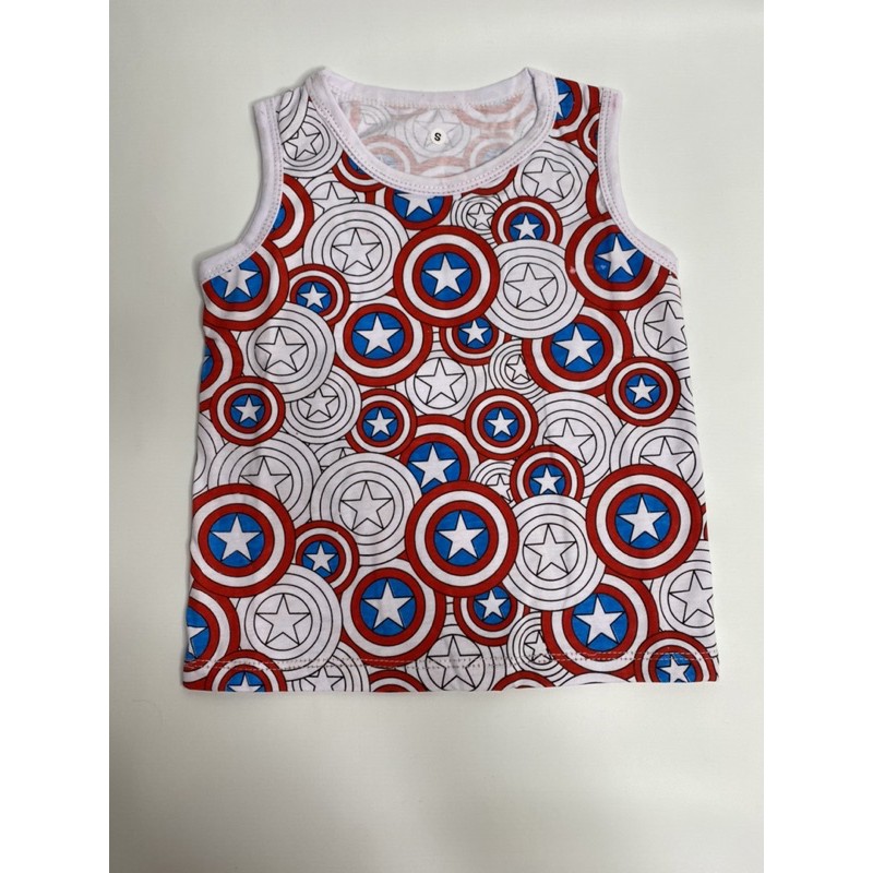 Singlet anak laki-laki full print (CAPTAIN AMERIKA)1–10 tahun