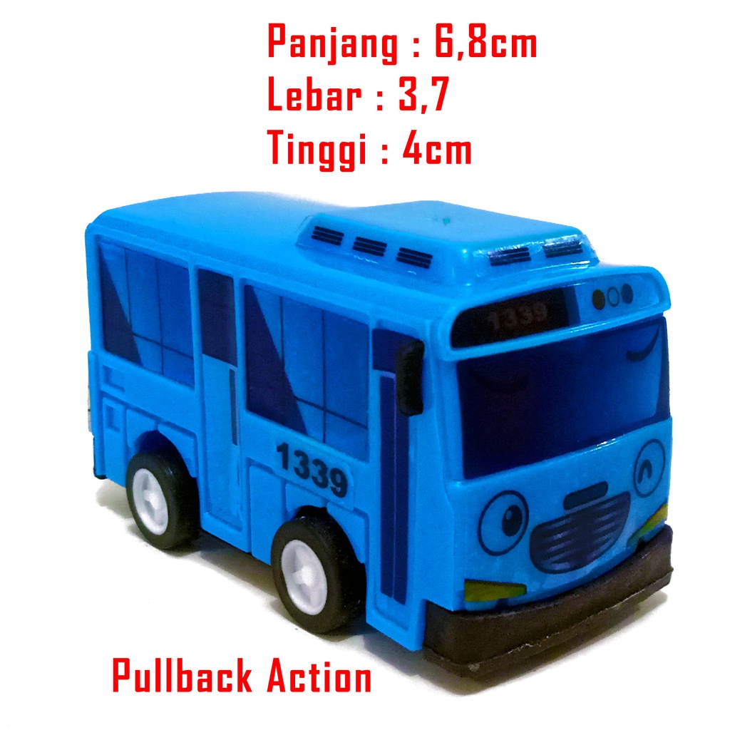 Mainan Bus Warna Biru Pullback Action - Live Sale