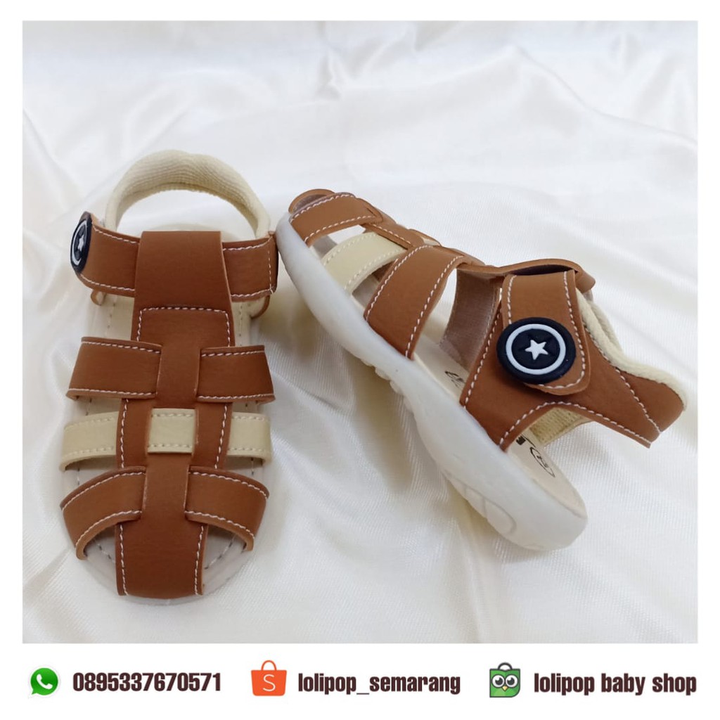 Sepatu Sandal Baby Cowo Pipi Mimi Perekat ada Bunyi 22/25