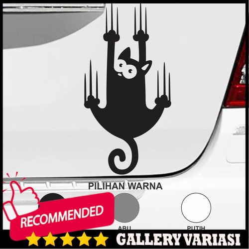 Cutting Sticker Mobil Kucing Cakar Sticker Body Mobil - Hitam