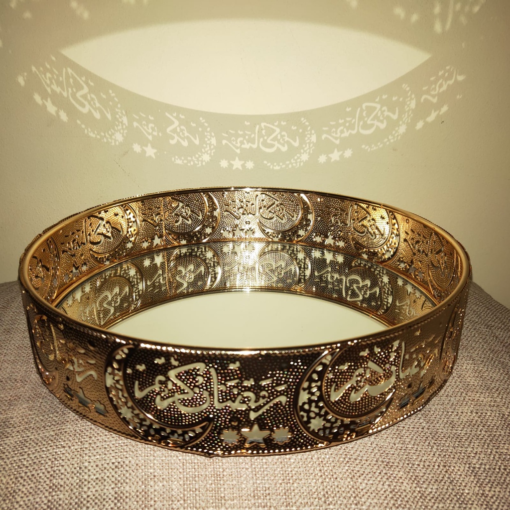 European Luxury Gold Tray / Pajangan Nampan Bulat Timur Tengah / Dekorasi Home Decoration