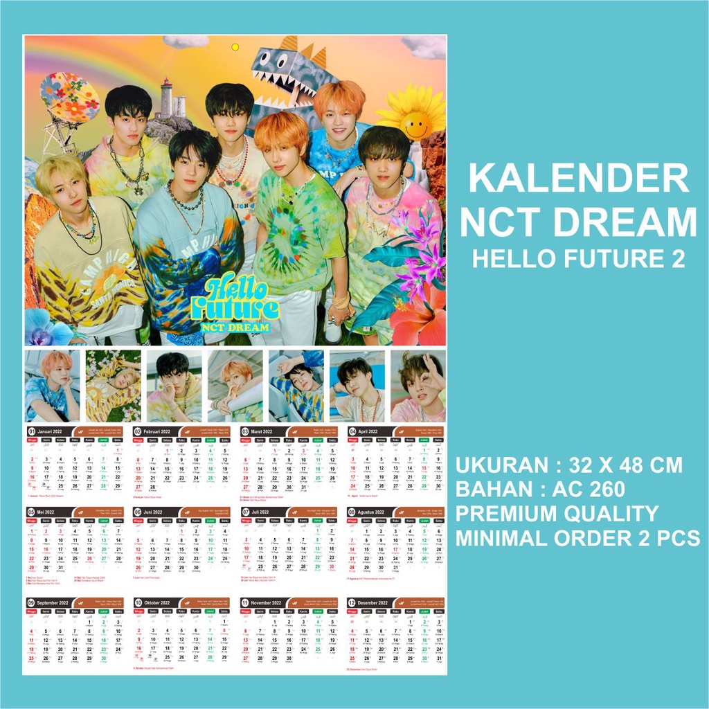 (READY STOCK) KALENDER DINDING 2023 - NCT DREAM HELLO FUTURE VER 1-5 - KALENDER KPOP MURAH UNOFFICIAL