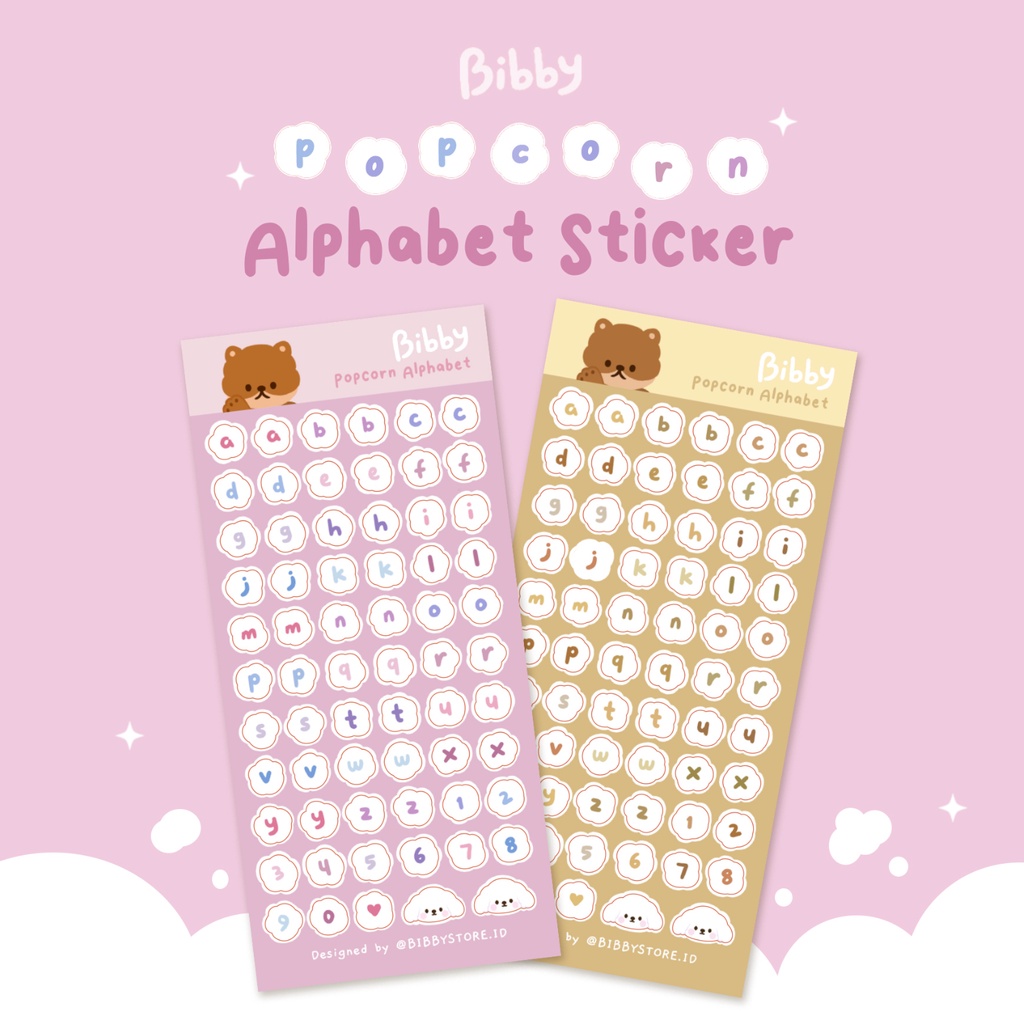 

POPCORN ALPHABET (WATERPROOF) - Sticker alfabet / Stiker huruf