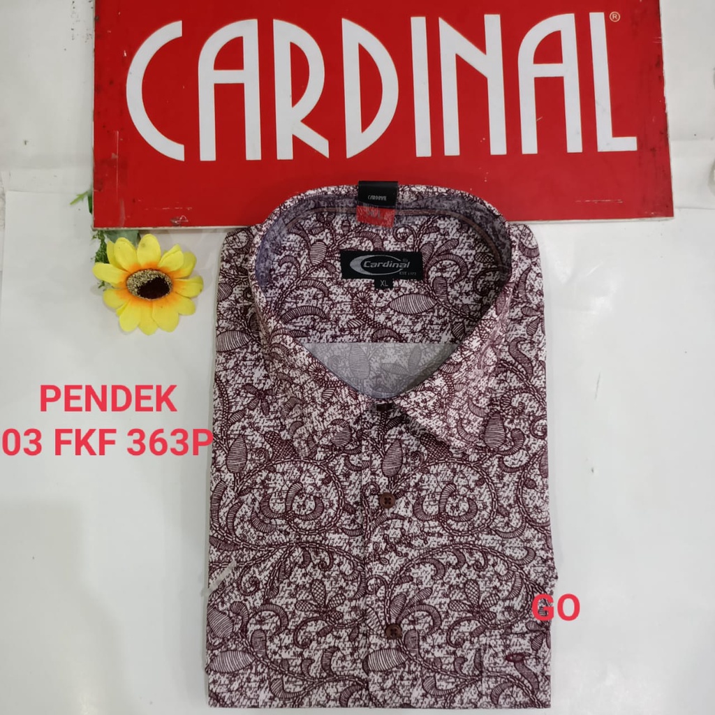 gof XL-3XL CARDINAL KEMEJA FORMAL PENDEK Batik RegularFit Pakaian Kemeja Kerja Pria Kantor Acara Resmi Pakaian Wisuda Original KFPB