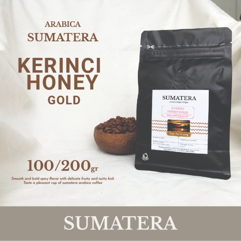 

Arabica Sumatera Kerinci Honey Gold Kopi Bean, Bubuk 100-200gr