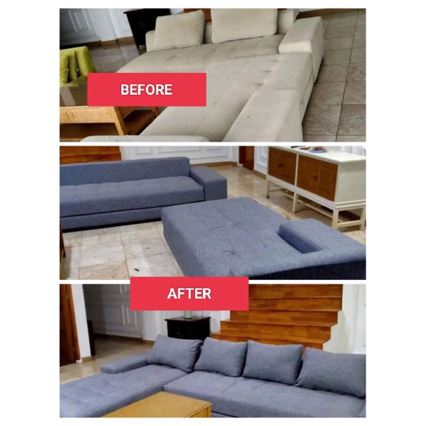 servis sofa panggilan/ ganti kain/ cover sofa/ tambah busa DLL.