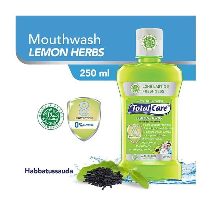 Total Care Mouthwash Lemon Herb 8 Protection 250 ML_TotalCare Hijau 250ML