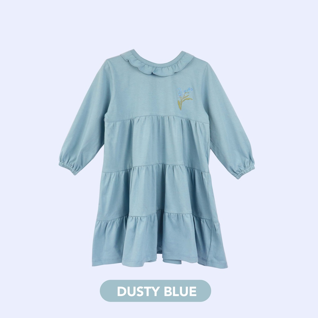 Mooi Dress Anak Perempuan Kirana Dress Kids-DUSTY BLUE