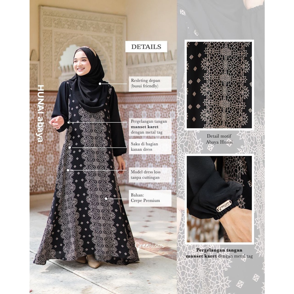 Greenism Dress Hunai Abaya Quality Premium Syari'i