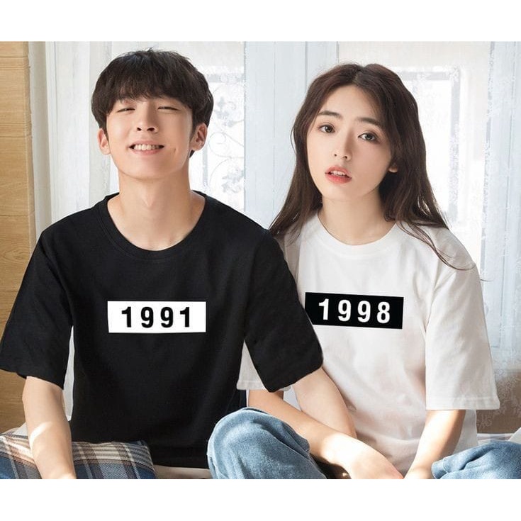 MYSTIQUE.ID-BAJU KAOS COUPLE 1991&amp;1998 T-SHIRT LUCU DAN AESTHETIC